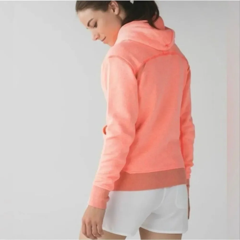 LULULEMON | bright coral scuba hoodie size 8